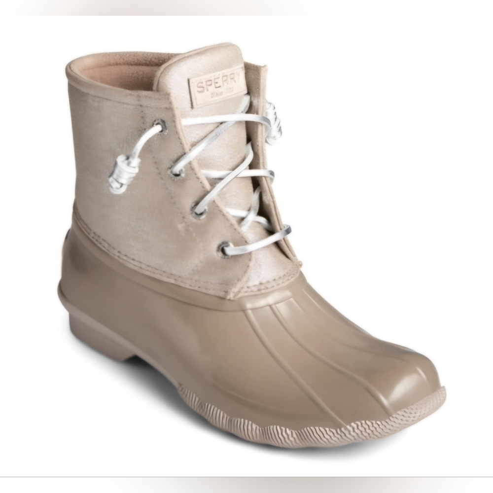 Sperry Women's Saltwater Waterproof Duck Boots, Dove, Size 5M